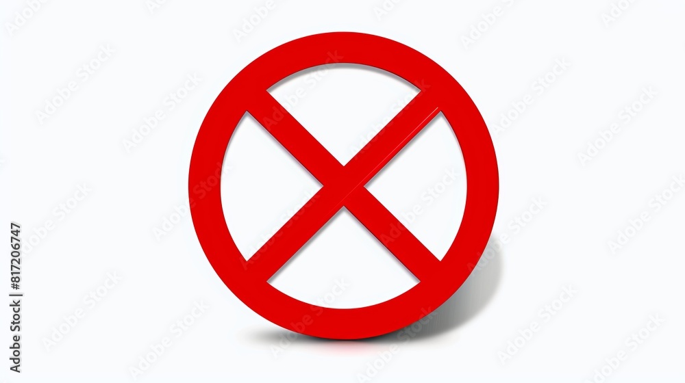 An isolated prohibition symbol, presented as a prohibition icon on a white background.