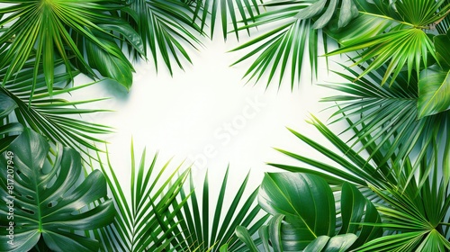 Serene Palm Frond Landscape with Soft Lighting
