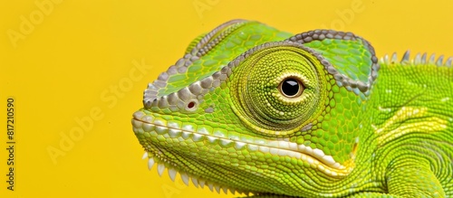 Detailed hyperrealistic chameleon eye macro photography with textured skin close up © Anzhela