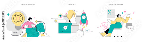 Soft Skills Flat Vector illustration.