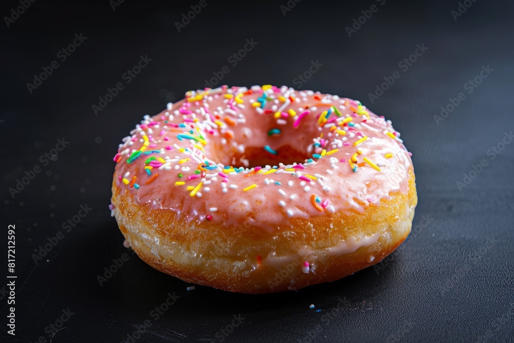Delightful donut pleasures on dark inky background Delightful donut pleasures on dark inky background