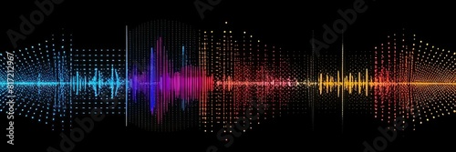 image featuring an audio equalizer visualization set against a black background, with vibrant colors and dynamic patterns representing sound frequencies in a visually appealing manner © iLegal Tech