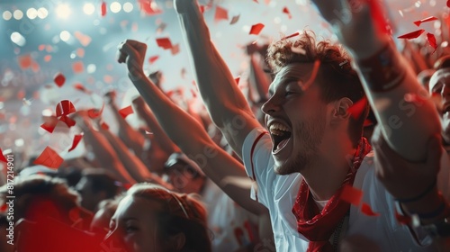 football fans celebrating at public viewing © Johannes