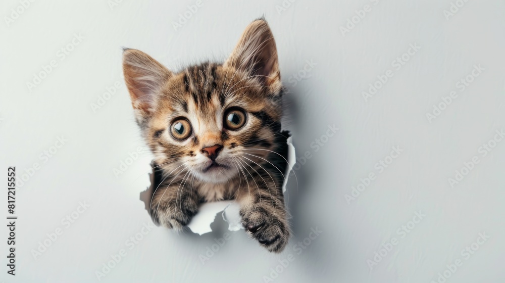 kitten tore paper wall small kitten tore paper wall small