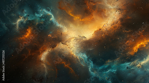 Mesmerizing Abstract Photo of a Celestial Nebula Capturing the Beauty of Space's Mystical Clouds