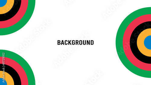 Sport background with rainbow pattern. Summer Olympic Games 2024 in Paris news banner. Rounds