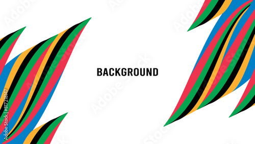 Sport background with rainbow pattern. Summer Olympic Games 2024 in Paris news banner. Abstract flame shape
