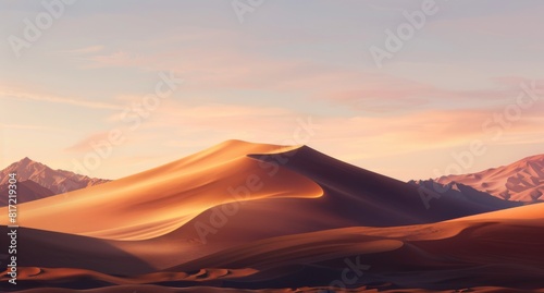  rolling sand dunes under the twilight sky