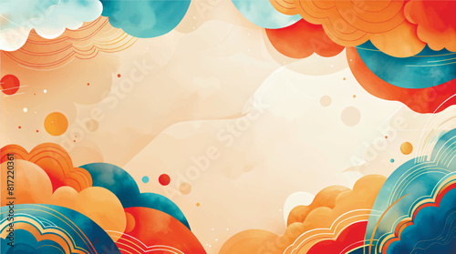 Vector illustration, A colorful banner template for the background. "Asian Native American Heritage Month, Hawaiian Pacific Islands" with an empty space for text. AAPI AANHPI abstract background