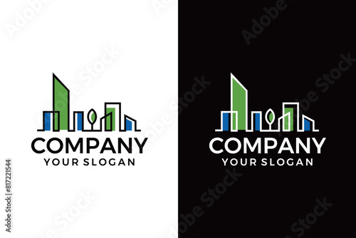 green city logo, central park residence logo vector inspiration