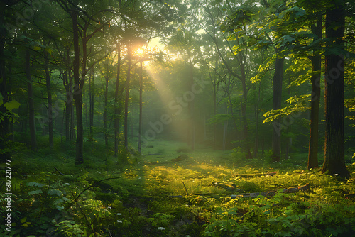 sunrise in the forest