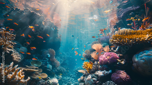 Rays of sunlight underwater © AnastasiiaSai