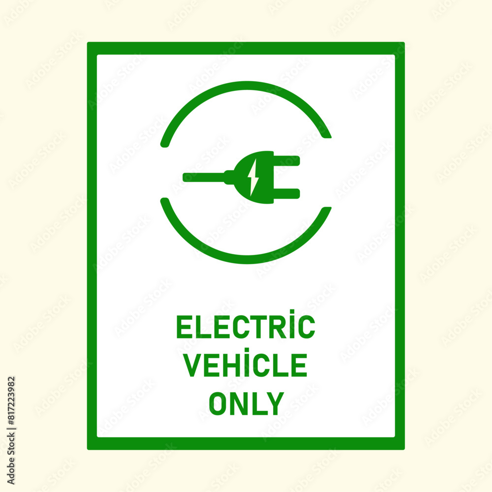 Electric vehicle parking area sign.Electric parking area symbol.EV charging station symbol. Electric vehicle parking area sign.Electric parking area symbol.EV charging station symbol.