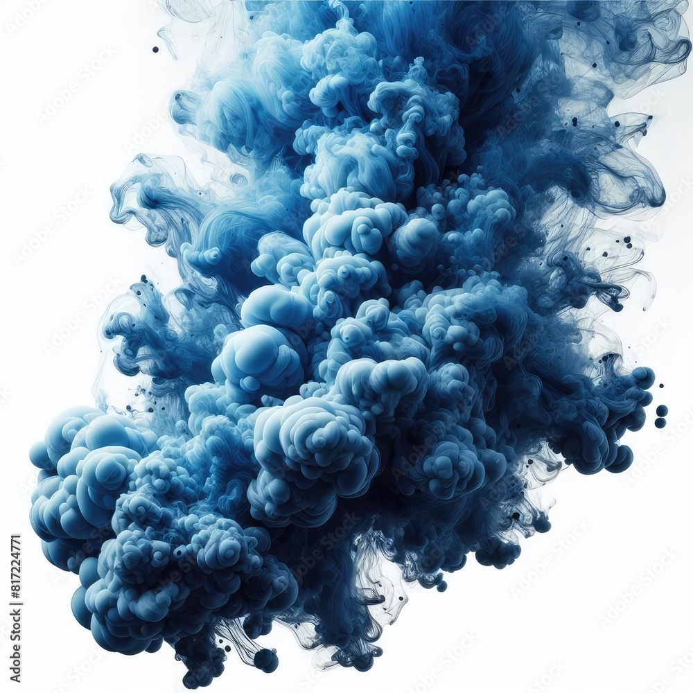 Blue smoke isolated on a white background Blue smoke isolated on a white background