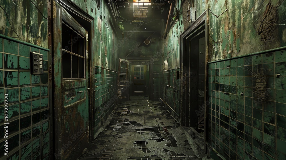 An old, decaying hallway An old, decaying hallway