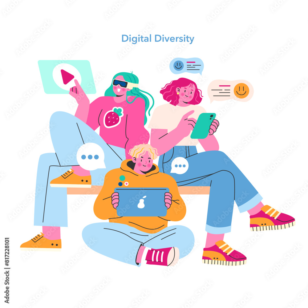 content creation. Flat Vector Illustration content creation. Flat Vector Illustration