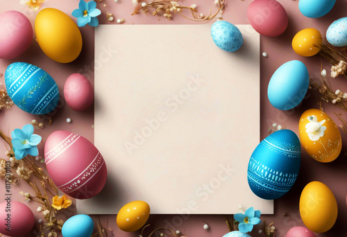 'CardHand letteringVector Happy Easter illustration Greeting Retro Classic Background Pattern Vector Design Banner Paper Vintage Art Font Hand Spring Label White CardEaster Retro Classic Background' photo