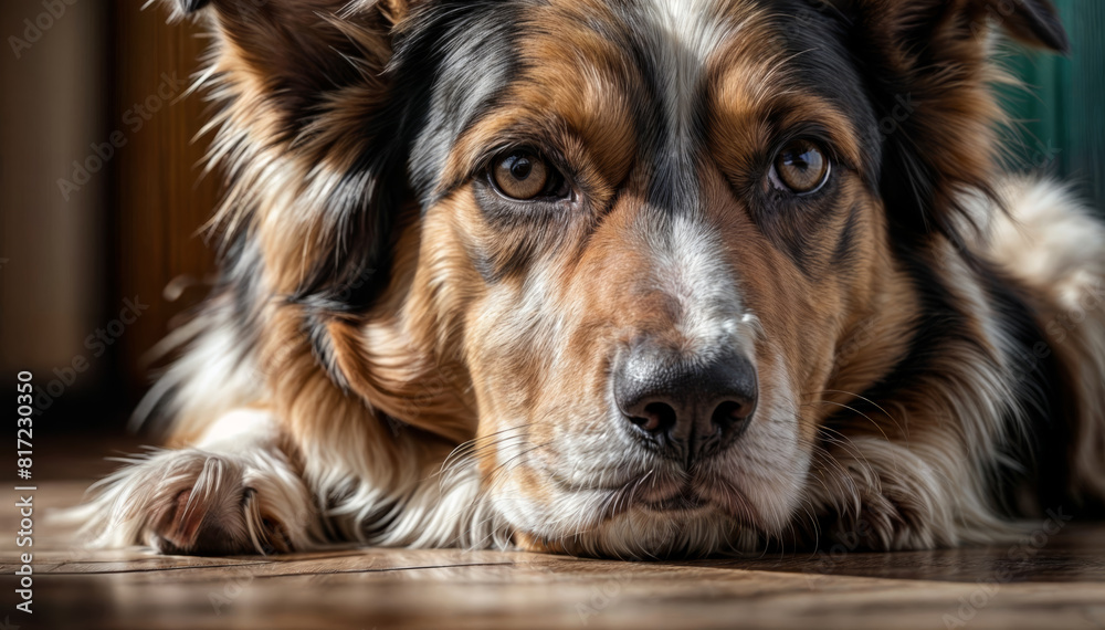 Australian Shepherd with beautiful brown eyes Australian Shepherd with beautiful brown eyes
