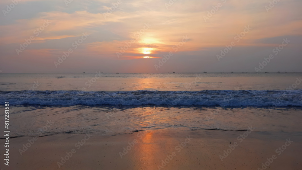 beautiful view of sunset on the beach