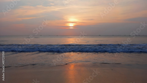 beautiful view of sunset on the beach © Wahyu