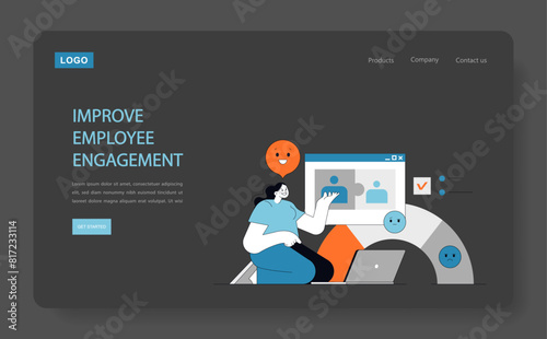 Improve Employee Engagement Vector illustration spotlighting job satisfaction