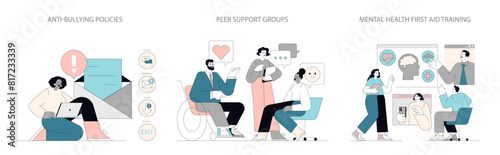 Mental Health Awareness. Flat Vector Illustration