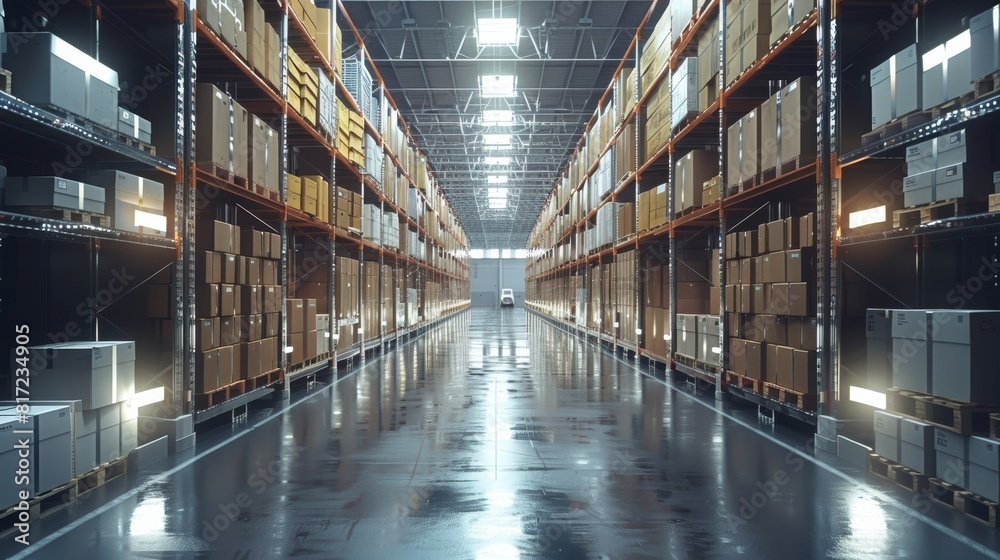 At the distribution center, delivery trucks stand in orderly rows, their cargo compartments filled with packages and parcels ready to be dispatched nationwide. Generative AI. At the distribution center, delivery trucks stand in orderly rows, their cargo compartments filled with packages and parcels ready to be dispatched nationwide. Generative AI.
