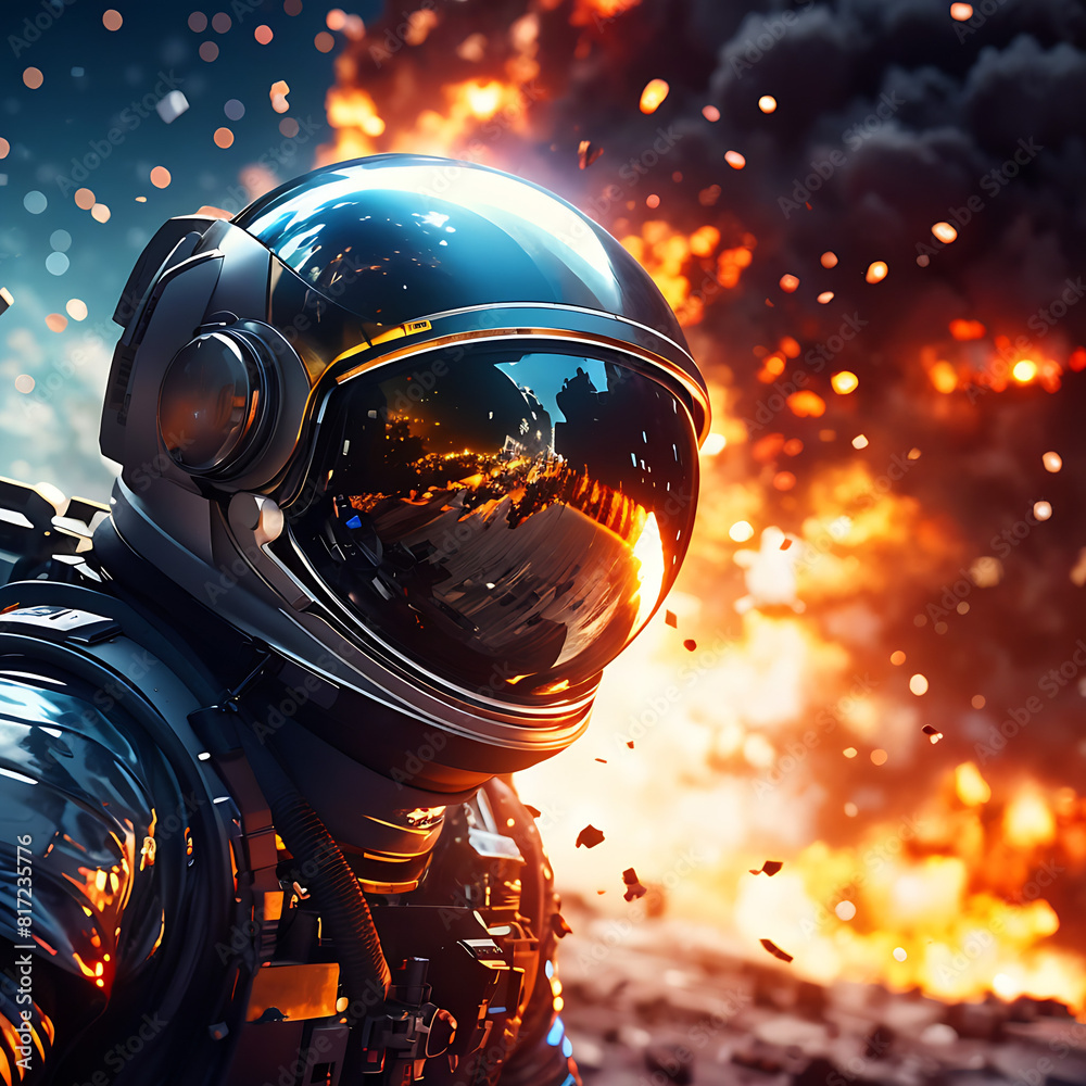 Astronaut Fire Explosion