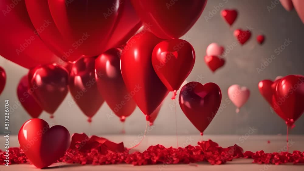Many Red Hearts Floating in the Air Generative AI Many Red Hearts Floating in the Air Generative AI