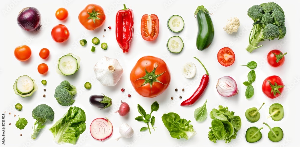 vegetables set isolated on white background vegetables set isolated on white background