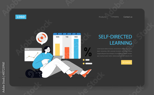 Self-Directed Learning concept. Vector illustration.