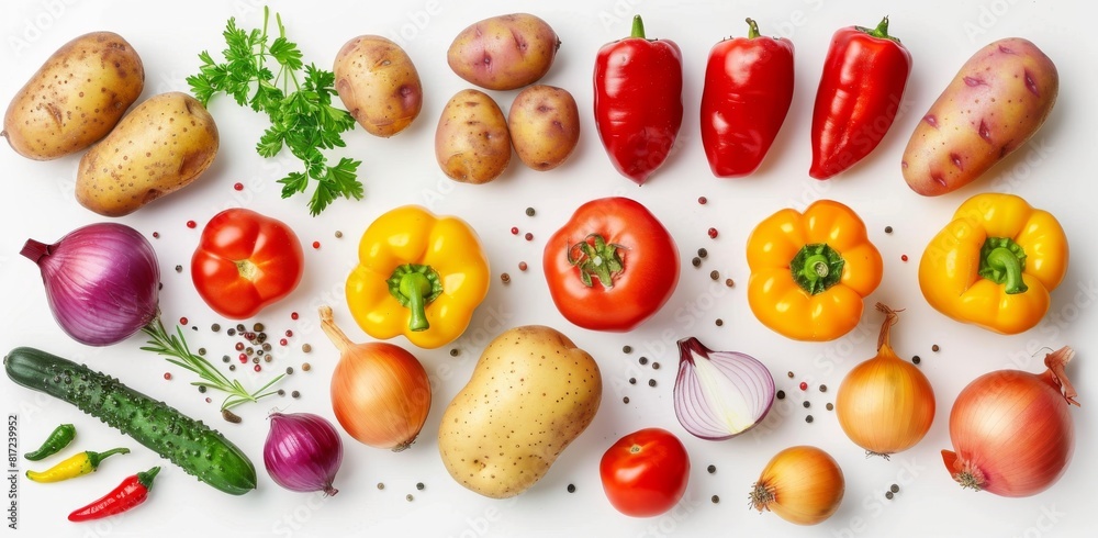 vegetables set isolated on white background vegetables set isolated on white background