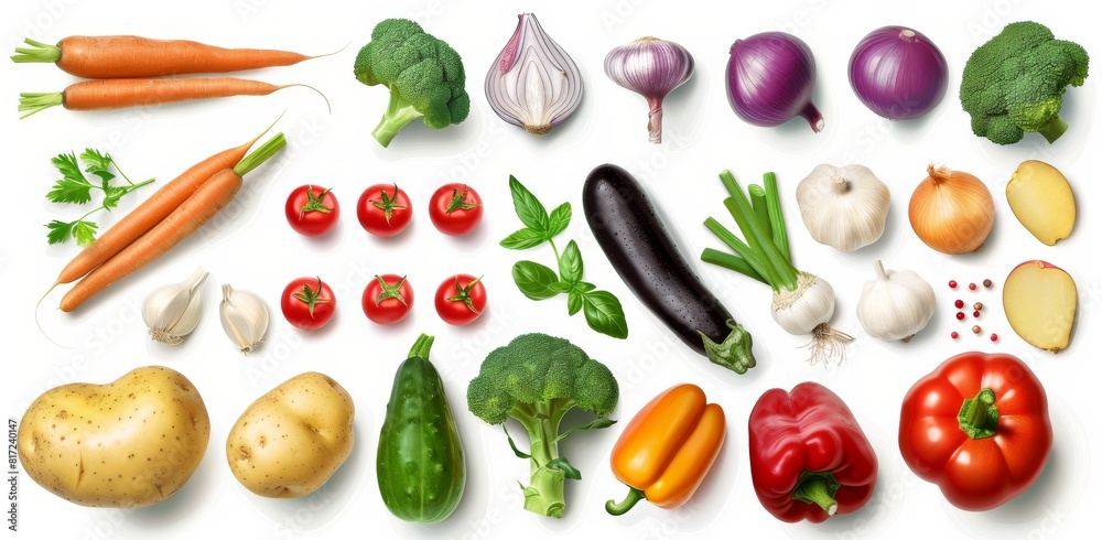vegetables set isolated on white background vegetables set isolated on white background