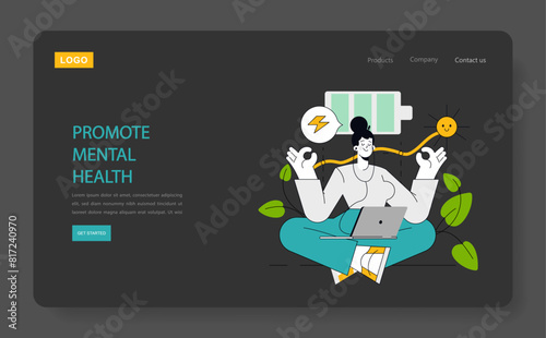 Employee well-being concept. Vector illustration.