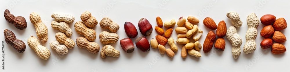 nuts set isolated on white background nuts set isolated on white background