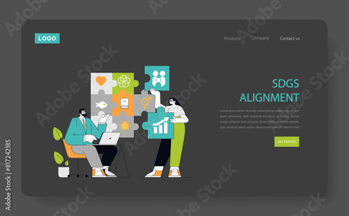 SDGs Alignment concept Vector illustration