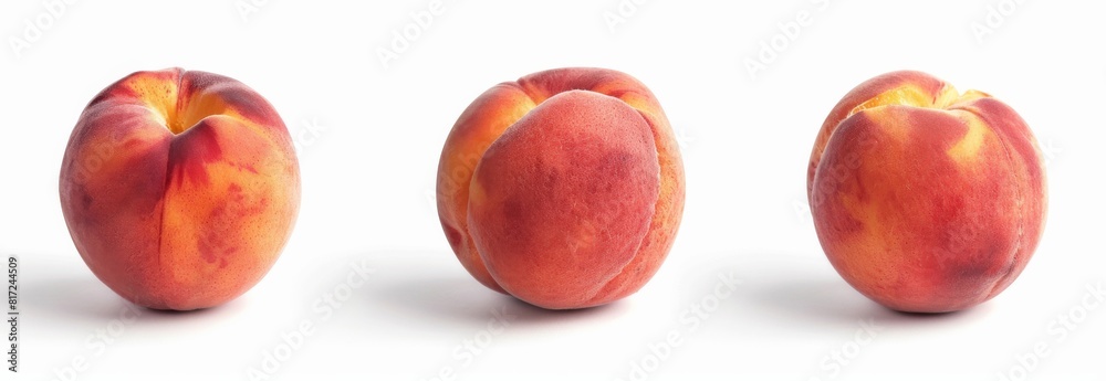 peach set isolated on white background peach set isolated on white background