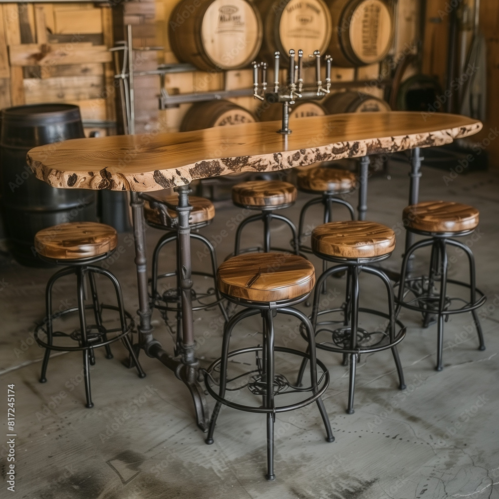 Industrial Chic: Urban Poplar Pub Table with Industrial Stools Industrial Chic: Urban Poplar Pub Table with Industrial Stools