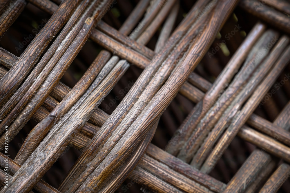 A close up of a wooden lattice with a brown and white color scheme A close up of a wooden lattice with a brown and white color scheme