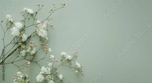 Creative layout made of various flowers. Flat lay delicate colors bouquet . 
