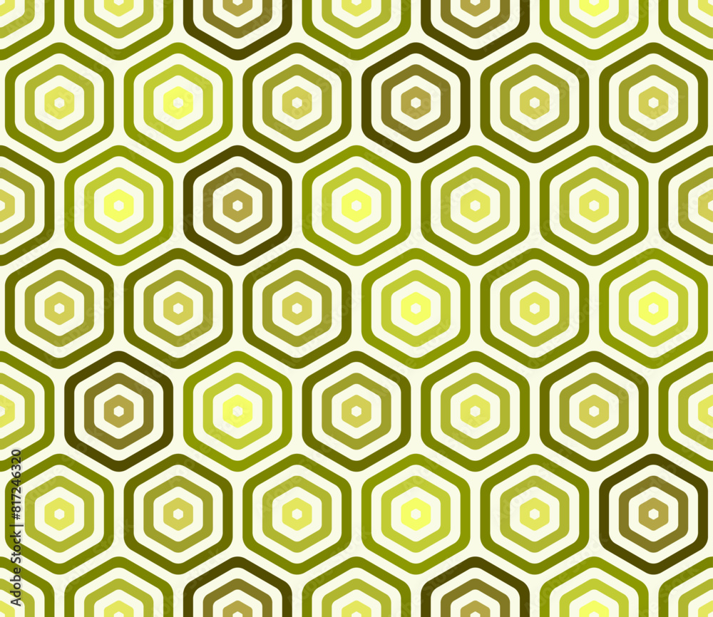 Seamless hexagon pattern. Olive color tones gradients. Bold rounded stacked hexagon cells. Large hexagon shapes. Seamless pattern. Tileable vector illustration. Seamless hexagon pattern. Olive color tones gradients. Bold rounded stacked hexagon cells. Large hexagon shapes. Seamless pattern. Tileable vector illustration.