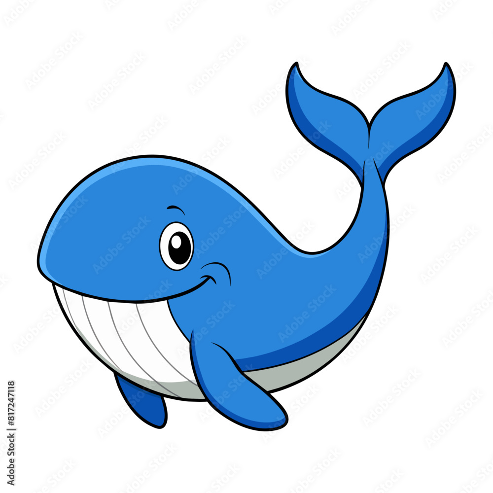 Obraz premium Whale Cartoon Colored Clipart Illustration