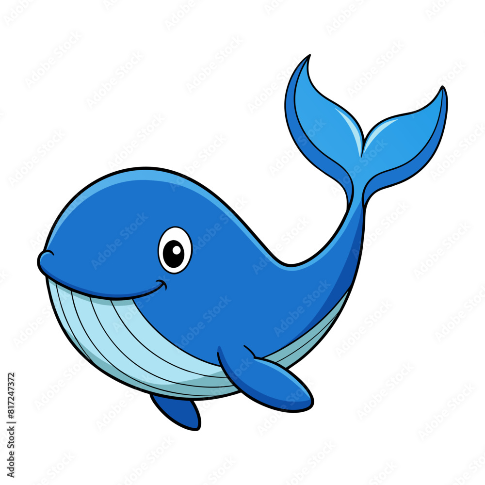 Fototapeta premium Whale Cartoon Colored Clipart Illustration 