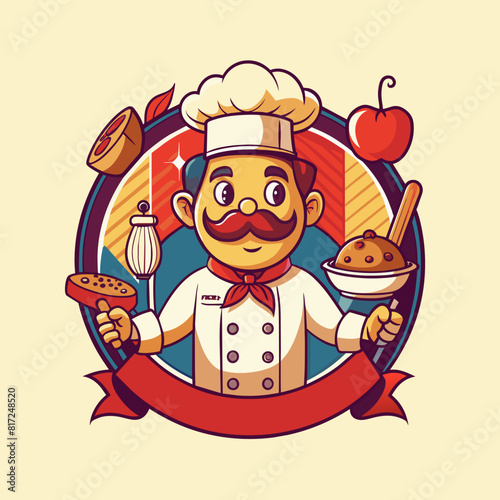 Creative chef logo template
