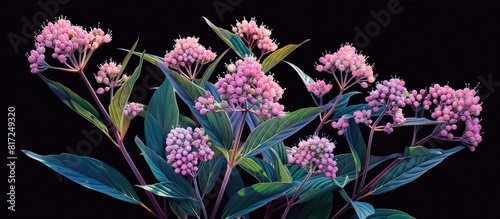 Mature Joe Pye Weed Plant with Vibrant Pink Flower Clusters in Lush Botanical photo