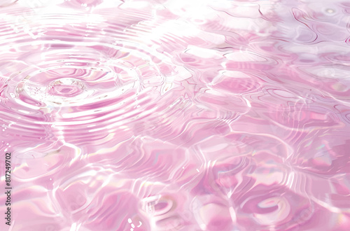 Vector illustration, Pink water ripple texture background. 3d rendered rounded ripples on the water. Stylish trendy wallpapers.