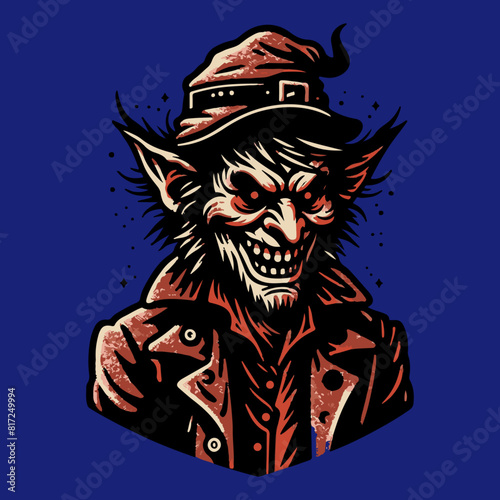 Legend of the Nain Rouge: Enigmatic Cryptid Vector Design for Urban Myth Enthusiasts