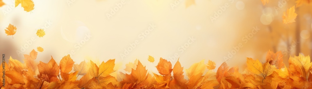 Fall backdrop featuring vibrant foliage in shades of yellow and orange Fall backdrop featuring vibrant foliage in shades of yellow and orange