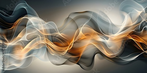 Wallpaper Mural Elegant D golden smoky abstract background with black and white waves. Concept Abstract Art, Elegant Design, Smoky Background, Black and White Waves, Golden Accents Torontodigital.ca