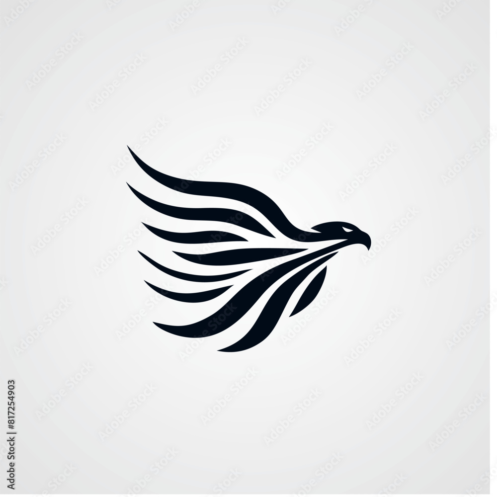 Obraz premium vector black and white eagle logo design